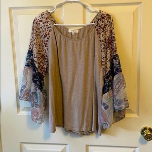 Spring floral shirt.